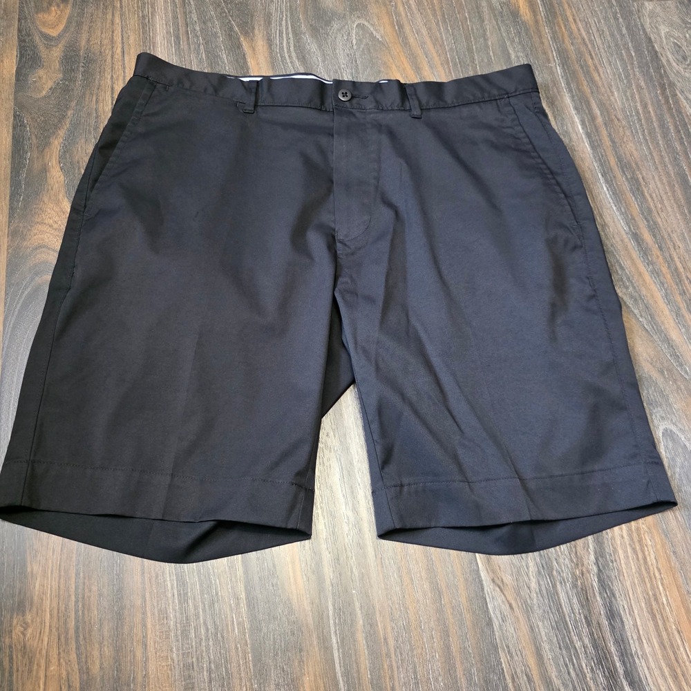 Cremieux Performance Mens Black Flat Front Golf Shorts Size 36 Polyester
